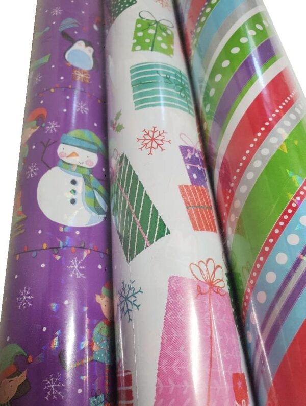 Kirkland Signature Christmas Double-Sided Holiday Gift Wrap Paper 180 SQ FT 3-Pack - Image 5