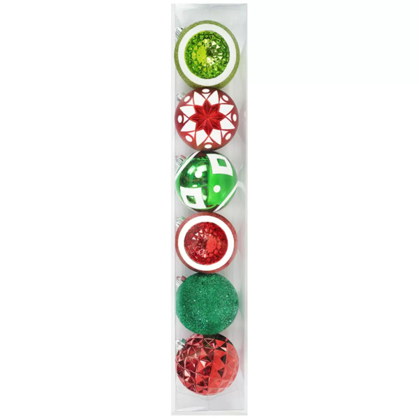 6 Inch (15 cm) Shatter-Resistant 6pc Christmas Ornaments