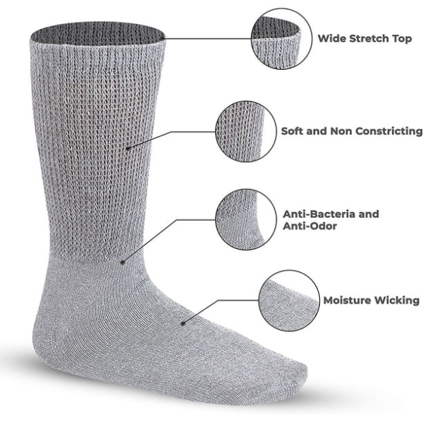 Breathable Cotton Diabetic Socks With Loose Fittings (3 Pairs) - Image 6