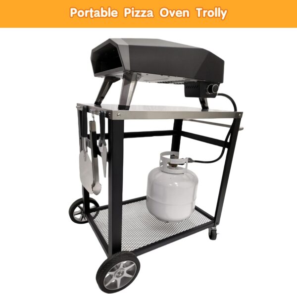 PARTAKER Movable Pizza Oven/Barbecue Grill Cart - Image 6