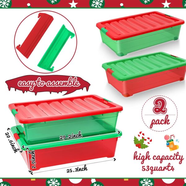 Abbylike set of 4 Plastic Christmas Storage Bin with Lids - Image 5