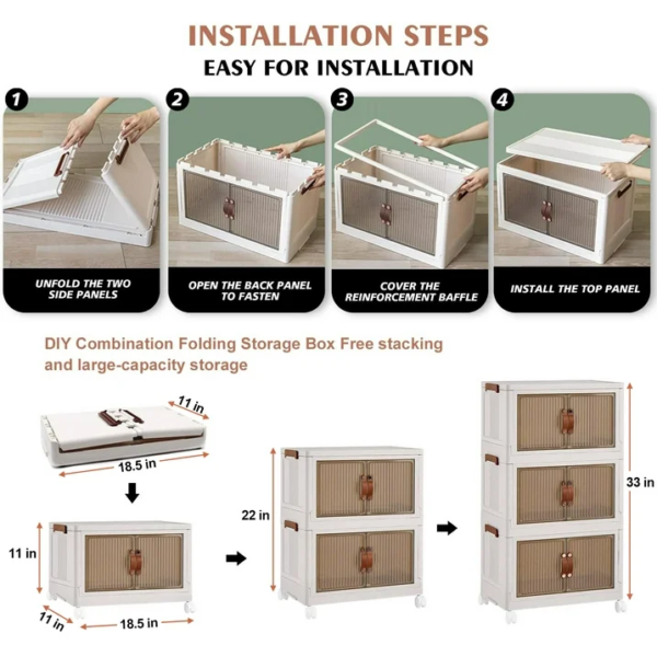 3 Tier Closet Organizers Stackable Storage Bins - Image 5