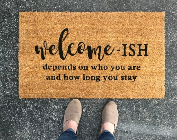 Welcome-ish Non-Slip Rubber Door Mat